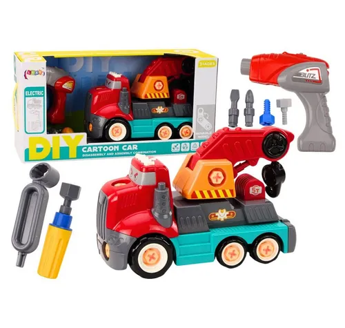 LeanTOYS Spielzeugkran mit Haken – DIY Bausatz für Kinder - Kreatives Spielzeug für Kinder ab 3 Jahren. Der bunte Kran fördert die Fantasie und sorgt für stundenlangen Spielspaß beim Zusammenbauen und Spielen.