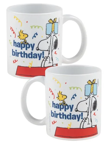 United Labels® Tasse Peanuts Snoopy Tasse Happy Birthday Kaffeetasse Geburtstag 320 ml, Keramik