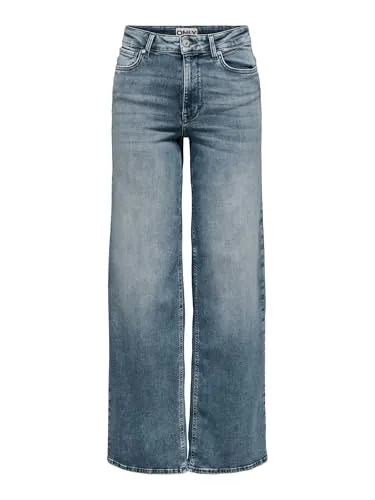 ONLY Female Jeans ONLMADISON - Hohe Taille & Weiter Beinschnitt - Modische Jeans mit weitem Bein und hoher Taille, perfekt für einen lässigen Look. Hergestellt aus 91% Baumwolle für hohen Tragekomfort.