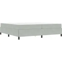 vidaXL Bettrahmen mit Matratze 200 x 200 cm - Hellgrau - Modernes Bettrahmen-Set mit bequemer Matratze. Stabiler Holzwerkstoff sorgt für Langlebigkeit, während das minimalistische Design jedem Schlafzimmer Eleganz verleiht. Ideal für erholsamen Schlaf und entspannte Nächte.