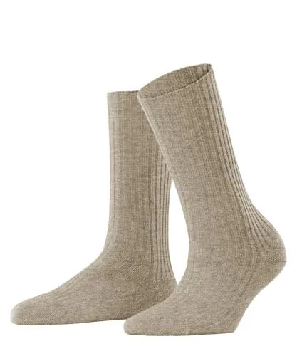 FALKE Damen Socken Cosy Wool Boot W So Wolle Kaschmir einfarbig 1 Paar, Beige Melange 4091, 39-42