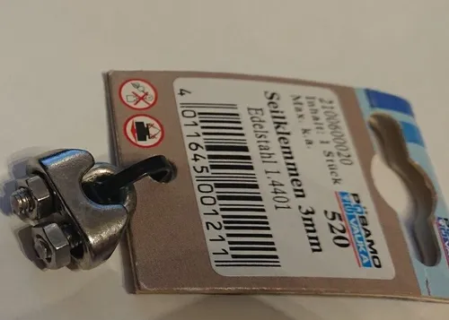 Produktbild Pösamo Drahtseilklemmen rostfrei 3 mm a 1Stck