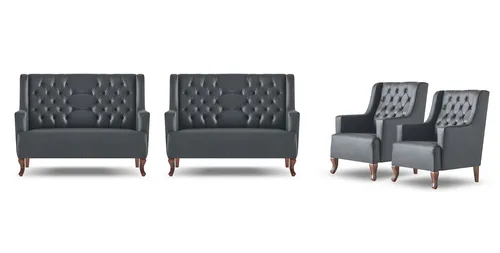 Komplett Chesterfield Sofa-Set Schwarz – Elegantes Sitzmöbel für Ihr Wohnzimmer - Elegantes Chesterfield Sofa-Set in Schwarz, bestehend aus 4 Teilen. Ideal für stilvolle Wohnzimmergestaltung, bietet Platz für bis zu 6 Personen und verbindet klassischen Luxus mit hochwertiger Verarbeitung.