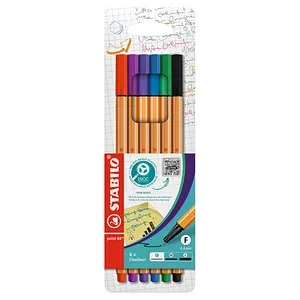 STABILO point 88 Fineliner farbsortiert 0,4 mm, 6 St. von STABILO