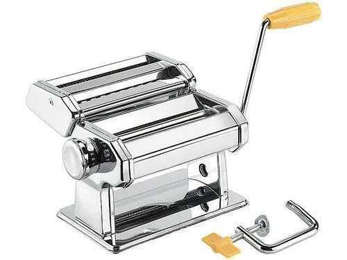 Rosenstein & Söhne Nudelmaschine NM-100: Pastamaker für perfekte Bandnudeln - Nudelmaschinen für selbstgemachte Nudeln im Handumdrehen. 9 Stärken einstellbar, ideal für schmale Tagliolini und breite Bandnudeln. Inklusive abnehmbarem Schneide-Aufsatz und Schraubzwinge für sicheren Halt.