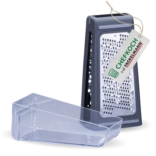 Chefkoch trifft Fackelmann Küchenreibe mit Behälter – Käsereibe, Parmesanreibe