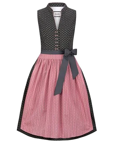 Stockerpoint Damen Dirndl Hannah I Größe 32-48 - Bequemes Trachtenkleid mit Schürze - Tradition trifft auf modernen Stil: Das Dirndl Hannah aus 100 % Baumwolle sorgt für hohen Tragekomfort und lässt sich ideal anpassen. Perfekt für festliche Anlässe, mit liebevollen Details und hochwertiger Schürze für einen femininen Look.