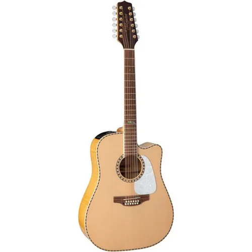 Takamine GD74CE-12U NAT 12-Saiter Westerngitarre - Elektroakustische Dreadnought-Gitarre mit massiver Fichtendecke und laminiertem Ahornkorpus. Inklusive Gigbag für sicheren Transport. Ideal für Akustik-Enthusiasten mit hochwertigem Sound und ansprechendem Design.