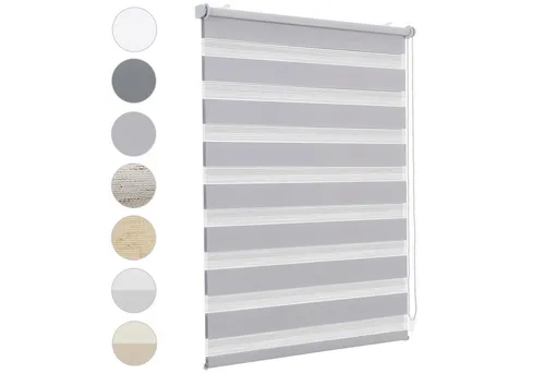 Doppelrollo Duo Rollo Klemmfix ohne Bohren für Fenster Rollos Jalousie Faltrollo, Sekey, freihängend, Klemmträger, Montage mit oder ohne Bohren möglich