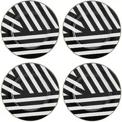 Mikasa Luxe Deco Dessertteller De Porzellan, Set De 4 Kleine Dessertteller Mit Deco Design Art, 21cm, Luxus-teller Für 4 - Geschenkverpackt & Spülmaschinenfest