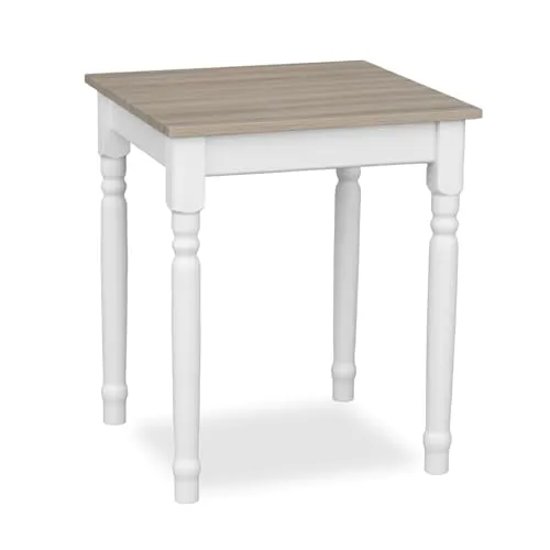 Metdrew Esstisch aus Holz | küchentisch 60x60 | holztisch | Tisch mit dekorativen Beinen | Esstisch für 2 Personen | Tisch klein küche | skandinavisch | küchentisch weiß | Tischplatte: Sonoma Eiche