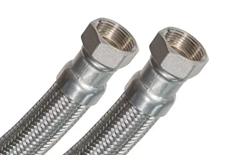 SFX® Panzerschlauch 70cm DN25 Flexschlauch 1 Zoll ÜM flexibler Edelstahl Umflechtung Trinkwasserschlauch 700mm