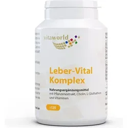 Vita World Leber-Vital Komplex | 120 Kapseln | mit Cholin, Mariendistel Extrakt und Silymarin | vegan | gluten- und laktosefrei