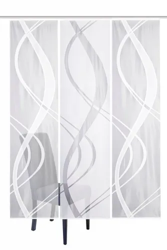 HOME WOHNIDEEN Schiebegardine TIBASO, Halbtransparente Paneelwagen (3 St) - Elegante Gardinen für Sichtschutz und Raumteilung, halbtransparent und pflegeleicht aus 100% Polyester, ideal für stilvolle Wohnräume.