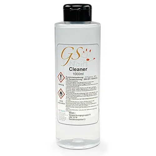 GS-Nails Nagel-Cleaner - 1 L Cleaner - Reinigungsflüssigkeit zum Reinigen & Entfetten der Naturnägel - ISO kosmetisch - Cleanser ohne Duftstoffe & Farbstoffe