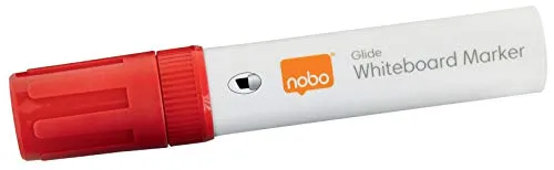 Nobo Glide Drywipe Whiteboardmarker-Set, 4 Stück, Breite 10 mm Spitze, Rot, 1915390