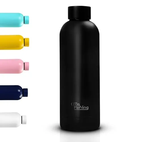 Edelstahl Trinkflasche 500ml - Otto Koning - Doppelwandige Vakuumisolierte Thermoskanne. Hält kalte Getränke 24 Stunden und heiße Getränke 12 Stunden. Auslaufsichere Thermosflasche BPA-frei