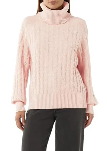 comma Pullover – Relaxed Fit mit Zopfmuster - Damenpullover mit Rollkragen und langen Ärmeln, ideal für einen lässigen Look und höchsten Tragekomfort.