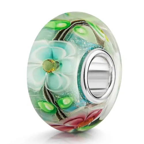 Materia Beads Charms Silber 925 Blumen - Damen Glasperlen 943
