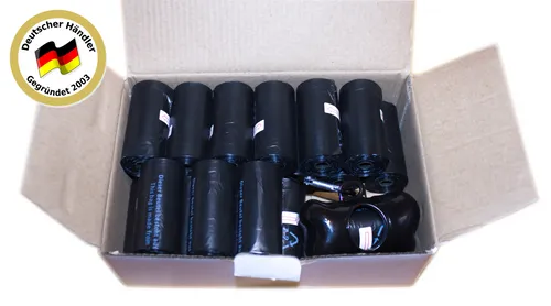 Stück Hundekotbeutel auf Rollen+Spender schwarze Gassibeutel 22x30,5 cm;DD01 300