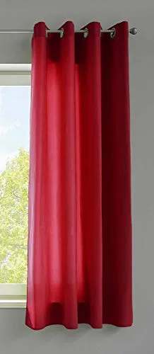 Gardinenbox 1er Set Vorhänge Schal Ösen »Berlin« HxB 175x140 cm Bordeaux Blickdicht Microsatin Lichtdurchlässig Uni Matt, 20405N