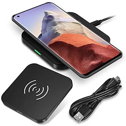 Qi Induktive Ladegerät kompatibel für Xiaomi 15 14 13 12 11 Ladestation 15W 10W 7,5W 5W Kabelloser Universal Charger, Modell:M01_10W_Schwarz