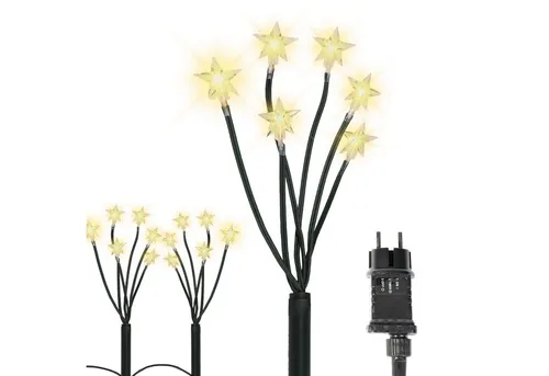 Gartenpirat LED Stern 5er Set Leuchtstäben warmweiß mit Erdspießen Innen & Außen