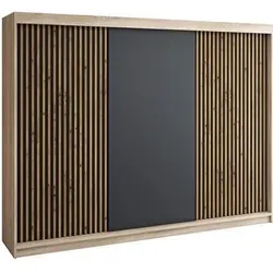 A&J MöbelLand Schwebetürenschrank IOSA 200 cm in schwarz von A&J MöbelLand