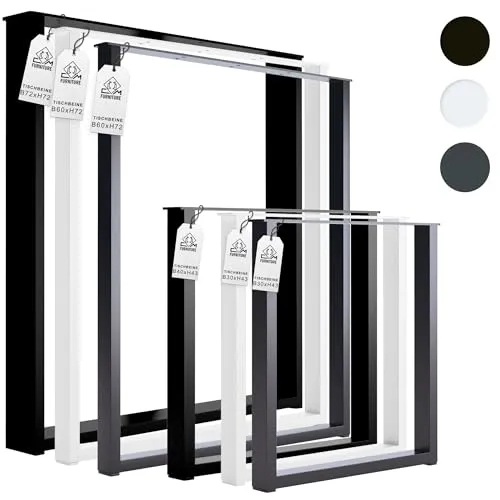 CM Furniture 2X Tischbeine Tischkufen Schwarz Tischgestell 43 cm hoch Couchtisch Kaffeetisch Ideal für Premium DIY-Projekte Wohnzimmer Flur Garten Bank Tischfüß Möbelbeine Stilvolle Loft | 30x43 cm