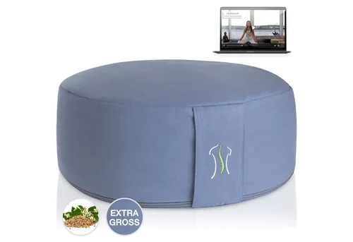 BACKLAxx® Meditationskissen Rund, H: 15cm - inkl. gratis Videokurs - Bodensitzkissen für Meditation und Entspannung, inklusive Zugang zu einem exklusiven Videokurs. Hergestellt aus nachhaltigen Materialien für ein gesundes und ausgeglichenes Leben.