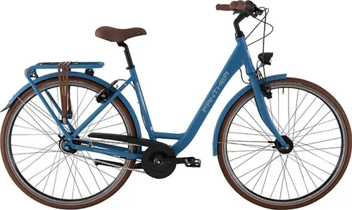 Panther Cityrad CARAZ 6.0, 8-Gang Shimano, 28 Zoll - Das Panther Citybike CARAZ 6.0 überzeugt mit 8-Gang Nabenschaltung für komfortables Fahren in der Stadt. Der elegante Tiefeinsteigerrahmen und die helle LED-Beleuchtung sorgen für Stil und Sicherheit unterwegs.