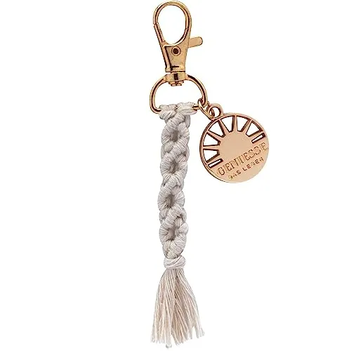 GRUSS CO Schlüsselanhänger Motiv Anti-Stress - Witziger Schlüsselanhänger mit Makramee-Band, ideal als Geschenk für jeden Anlass mit lustigem Spruch 