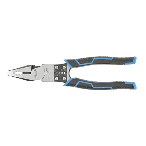 Högert Technik Multifunktionszange 9-in-1 HT1P242, Abisolierzange, Crimpzange Schraubenschneider, für Kabel 1,0-2,6 mm, aus Chrom-Vanadium-Stahl, für Elektriker
