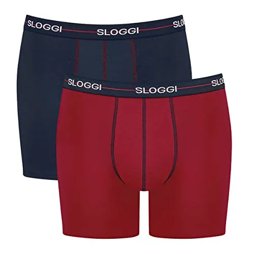 Sloggi Herren Start Short C2P box, BLUE - DARK COMBINATION, 4 - Herren-Boxershorts im praktischen 2-Pack, aus weicher Baumwolle mit bequemem Taillenband für optimale Passform ohne einzuengen.