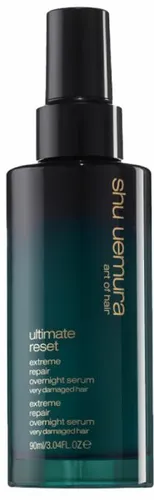 Shu Uemura Ultimate Reset Nachtserum 90 ml - Haarserum zur intensiven Reparatur von stark geschädigtem Haar über Nacht. Mit Hyogo-Reis und Peptiden für gesünderes, glänzendes Haar am Morgen.