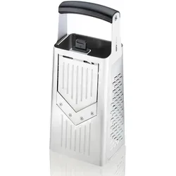 GEFU Vierkantreibe V-CUT - Effizientes Küchenwerkzeug - Reiben & Küchenreiben: Hochwertige Edelstahlreibe für präzise Raspelarbeiten, Made in Germany, inkl. Deckel zur sauberen Aufbewahrung.