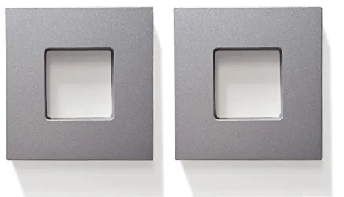 inova Zubehör Schiebetür-Griff Quadrat-Griff Türgriff 2er Set Aluminium Silber matt 65x65mm selbstklebend