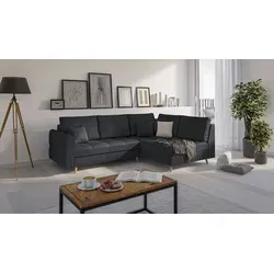 S-Style Möbel Ecksofa Cuba mit Holzfüßen - Ecksofa im skandinavischen Stil, mit Wellenfederung für hohen Sitzkomfort und attraktiven Strukturstoff in mehreren Farben erhältlich.