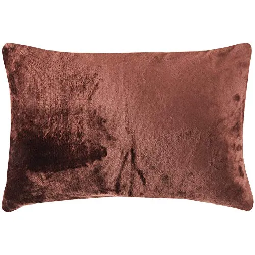 Bestlivings Flauschige Kissenhülle Celina (40 x 60 cm) - Kuscheliger Bezug mit Reißverschluss Braun ideal für Dekokissen und Sofakissen