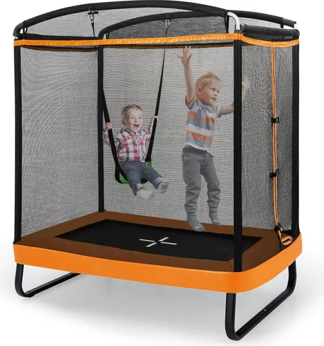 COSTWAY 2 in 1 Kindertrampolin mit Schaukel