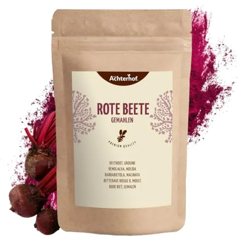 Rote Beete Pulver 250g | erdig, herzhaft und süß | roh und gekocht verwendbar | ideal zum Färben von Lebensmitteln | vom Achterhof