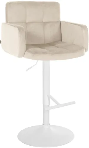 CLP Barhocker Los Angeles Samt - Höhenverstellbarer Barstuhl mit Drehbarem Sitz - Barhocker mit edlem Samtbezug und stufenloser Höhenverstellung, perfekt für jeden Einrichtungsstil und bequemes Sitzen über Stunden.