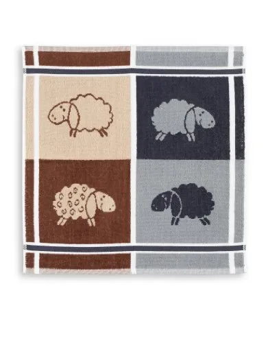 Triolino Geschirrtuch Küchentuch Frottier Schafe 100% Baumwolle Format 50 cm x 50 cm