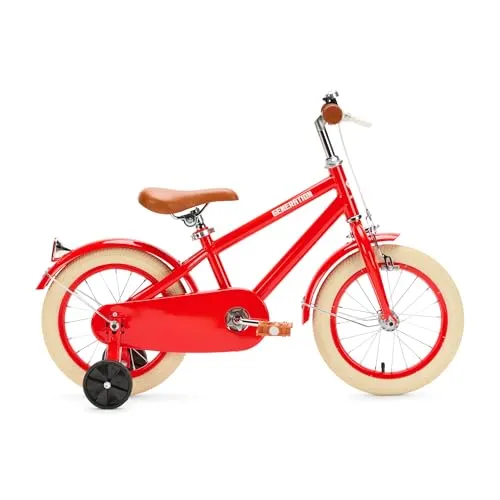 Generation Retro Kinderfahrrad 14 Zoll - Rot - Fahrrad mit Stützrädern für Kinder von 3 bis 5 Jahren
