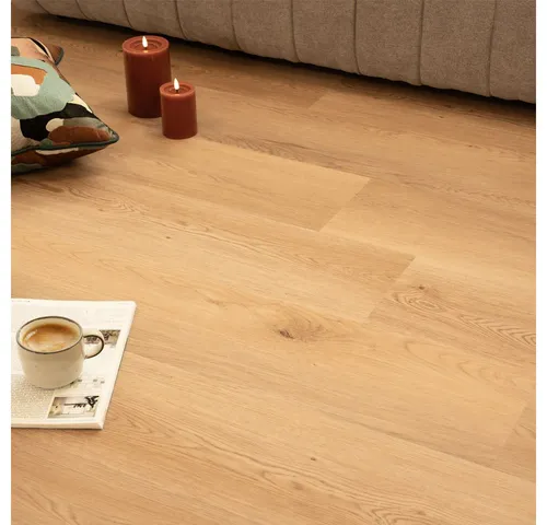 HOME DELUXE Vinylboden Klick-Vinylboden mit Trittschall, Feuchtraumbereich geeignet, Integrierte Schalldämmung, Fußbodenheizung geeignet, Vinylbodenbelag in Holzoptik, Dielenboden