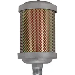 Hochleistungsschalldämpfer aus Aluminium - Eisenwaren, Hochleistungsschalldämpfer mit verzinktem Lochblech, ideal für Druckbereiche bis 10 bar und Temperaturen von -10 °C bis 70 °C.