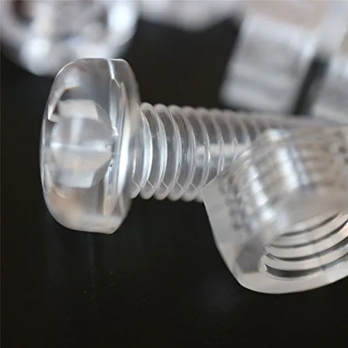 Produktbild 30x transparente Acryl-Flachrundschrauben M8 x 20 mm mit Muttern und Unterlegscheiben