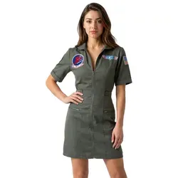 Maskworld Top Gun Kleid in grün von MASKWORLD