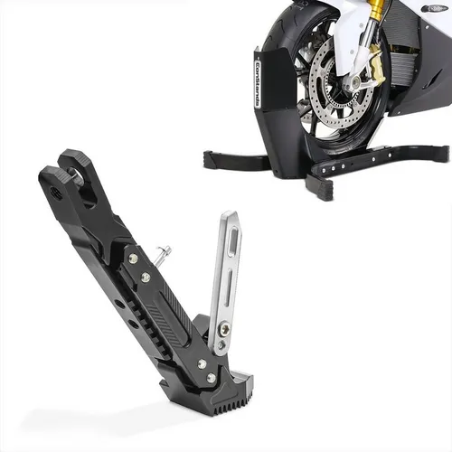 ConStands Motorradheber Set mit Wippe Easy Plus und höhenverstellbarem Seitenständer - Praktisches Motorradheber Set mit stabiler Vorderradwippe und universal einstellbarem Seitenständer. Optimal für sicheres Abstellen und Wartungsarbeiten an Motorrädern und Scootern.