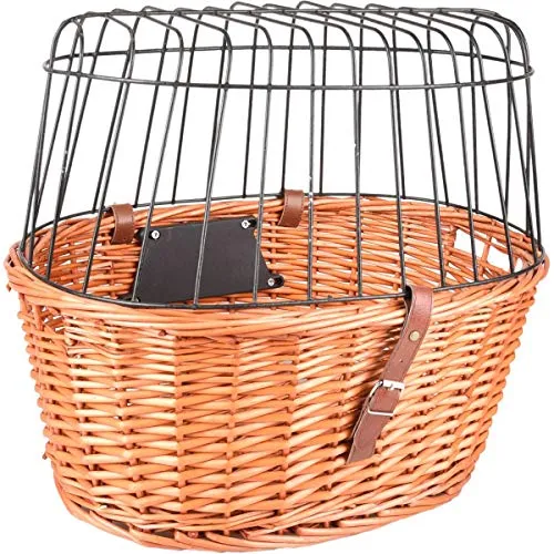 Flamingo Fahrradkorb Lenkstange klick Canna Braun 46,5x37,5x40,5CM - Fahrradkorb aus hochwertiger Weide, stilvoll und praktisch für den täglichen Gebrauch auf dem Fahrrad.